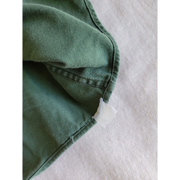 Lands End Mens XL 17 Shirt Button Up Green Logo Short Sleeve Canvas Duck Vtg 90s - Picture 8 of 12